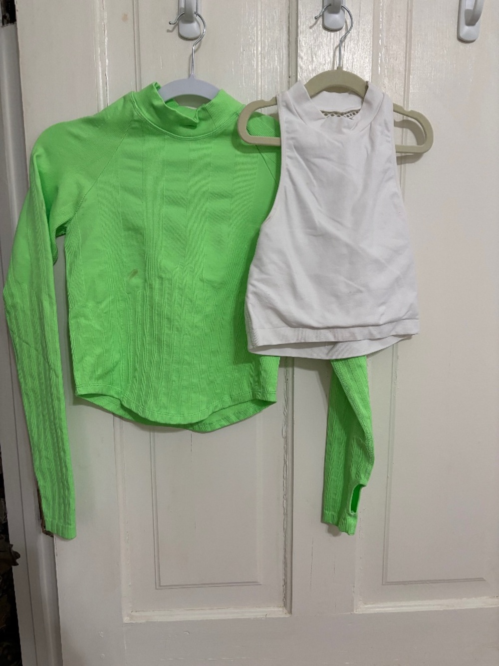 Free people movement BUNDLE of 2 White and Neon Green XS